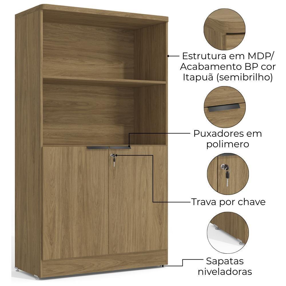 Armario Para Escritorio 2 Portas 161x91 Cm Versatil 1012a Kappesberg Itapua - 3