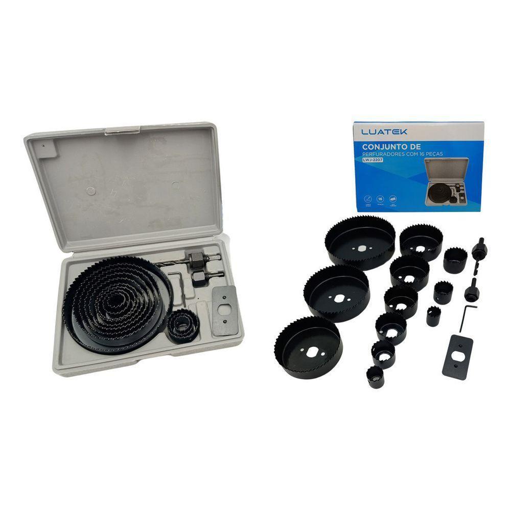 Jogo Brocas Serra Copo 16 Pçs Fura Madeira Pvc 19mm A 127mm - 3