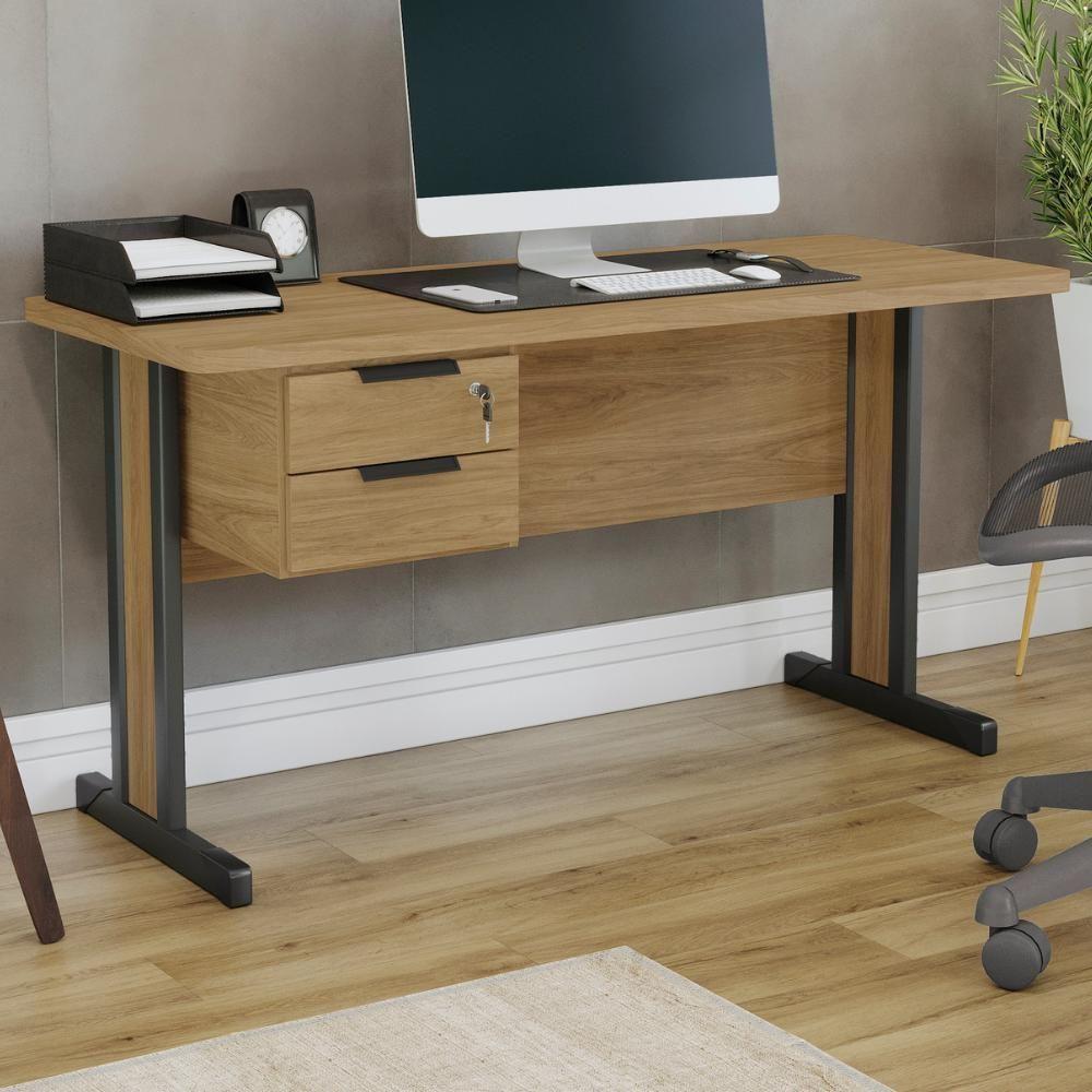 Mesa Escritorio 120 Cm Com Gaveteiro De Mesa Versatil Kappesberg Itapua - 2