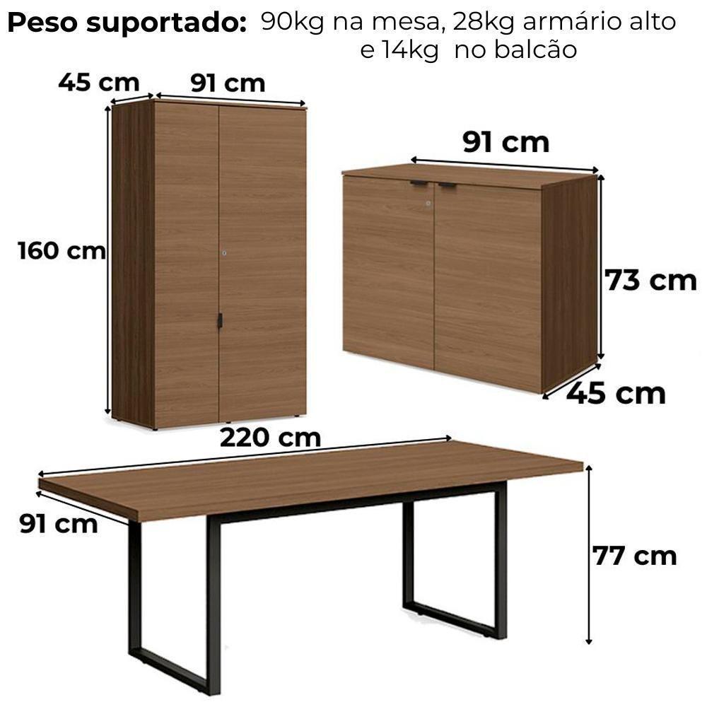 Conjunto Escritorio 3 Peças Frame Kappesberg Munique - 4