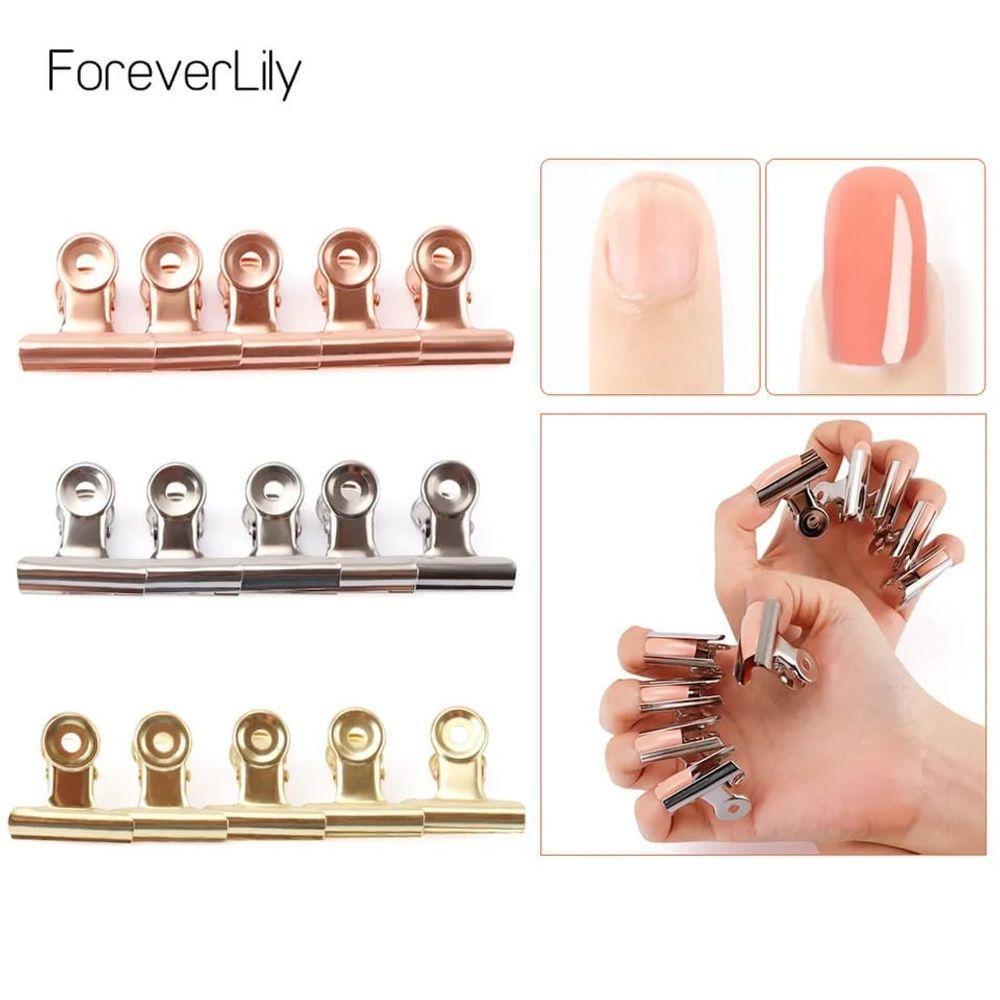 Kit 36 Presilhas Grampo Metal Prata Para Unhas Curvatura C Tamanho Pequeno - 6
