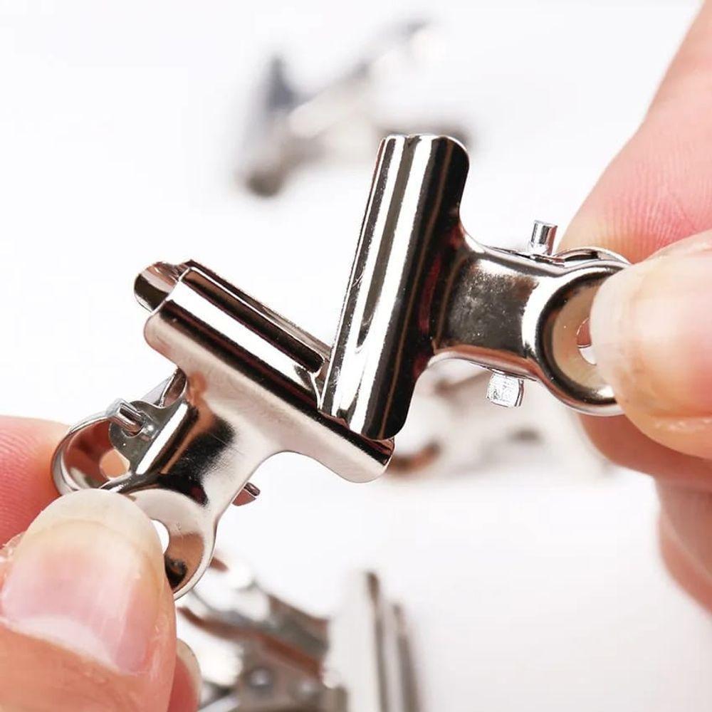 Kit 36 Presilhas Grampo Metal Prata Para Unhas Curvatura C Tamanho Pequeno - 7