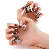 Kit 36 Presilhas Grampo Metal Prata Para Unhas Curvatura C Tamanho Pequeno - 5