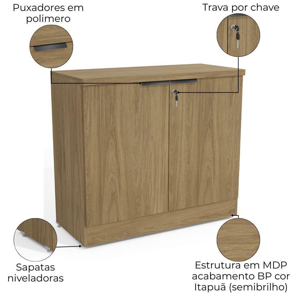 Balcao Para Escritorio 2 Portas 91 Cm Versatil 1011a Kappesberg Itapua - 3