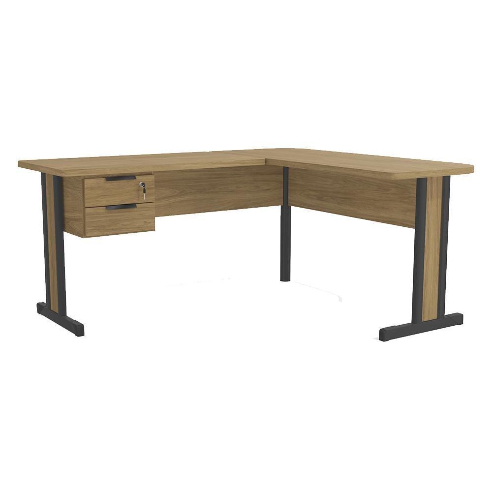 Mesa De Canto Com Gaveteiro 170x150 Cm Versatil 1170a Kappesberg Itapua - 1