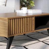 Mesa De Centro Para Sala 91 Cm Jeri Preto Colibri Noce Milano Preto - 6