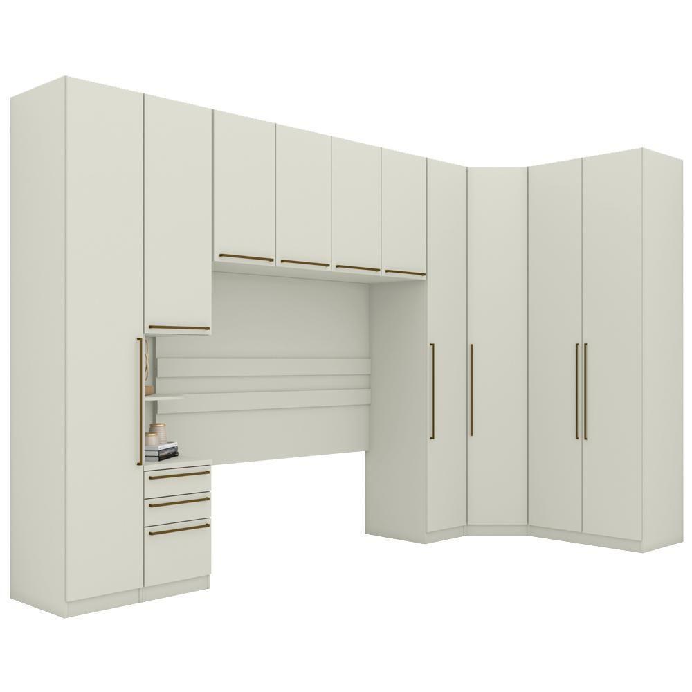 Quarto Casal Modulado 10 Portas Cm Seletto Henn Areia - 1