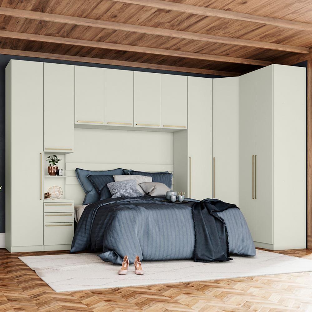 Quarto Casal Modulado 10 Portas Cm Seletto Henn Areia - 2