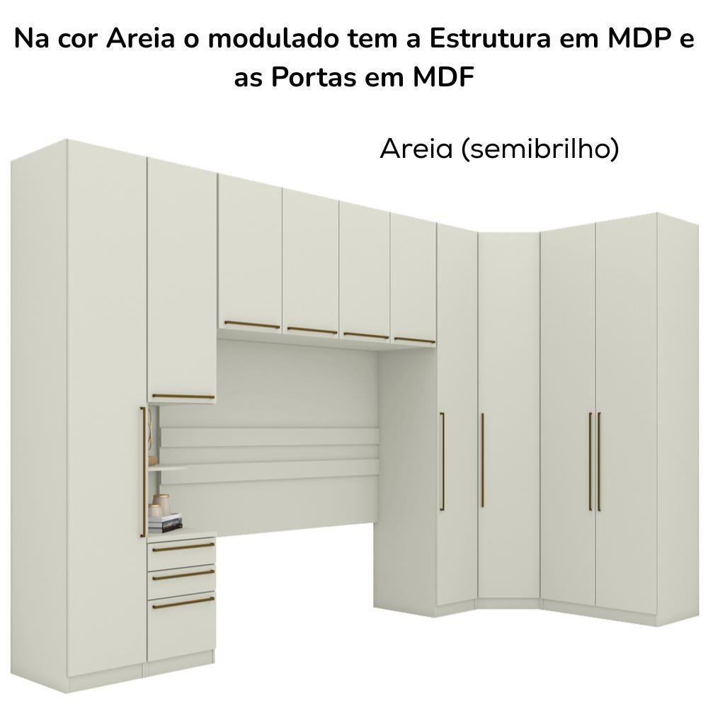 Quarto Casal Modulado 10 Portas Cm Seletto Henn Areia - 4