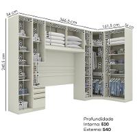 Quarto Casal Modulado 10 Portas Cm Seletto Henn Areia - 3
