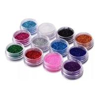Kit Com 12 Potinhos Com Glitter Fininho Brilho Purpurina Para Unha - 2