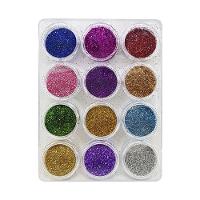 Kit Com 12 Potinhos Com Glitter Fininho Brilho Purpurina Para Unha - 5