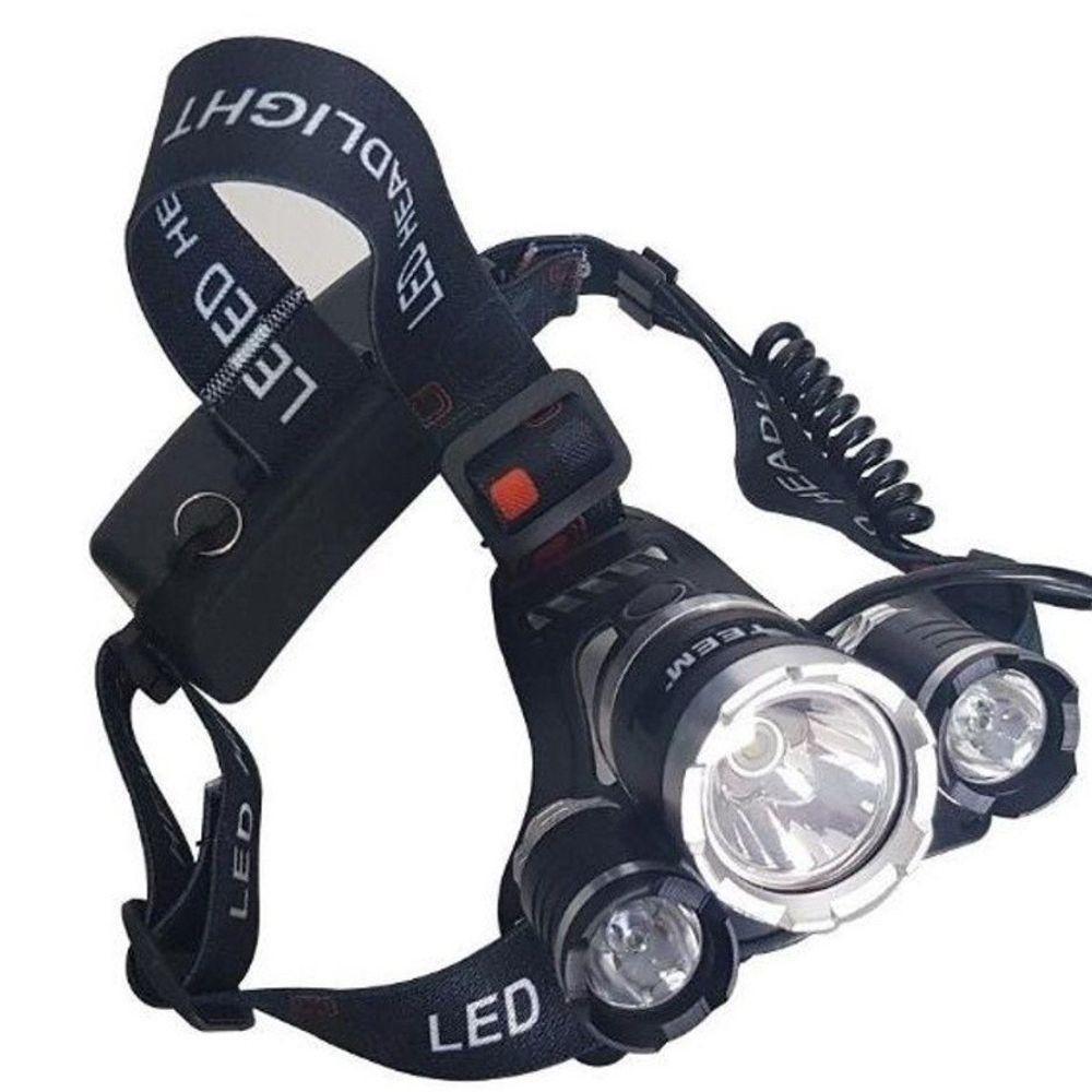 Lanterna De Cabeça Recarregável Profissional Com 3 Leds - 2