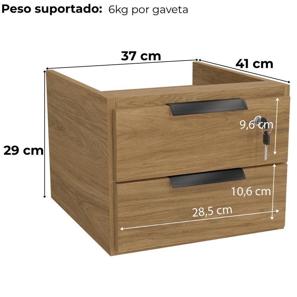Gaveteiro De Mesa 2 Gavetas 37 Cm Versatil 2001a Kappesberg Itapua - 4