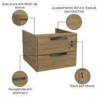 Gaveteiro De Mesa 2 Gavetas 37 Cm Versatil 2001a Kappesberg Itapua - 3