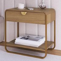 Kit 02 Mesas De Cabeceira 1 Gaveta Organica 60 Cm 28061 Artesano Hanover Dourado - 2