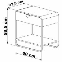 Kit 02 Mesas De Cabeceira 1 Gaveta Organica 60 Cm 28061 Artesano Hanover Dourado - 3