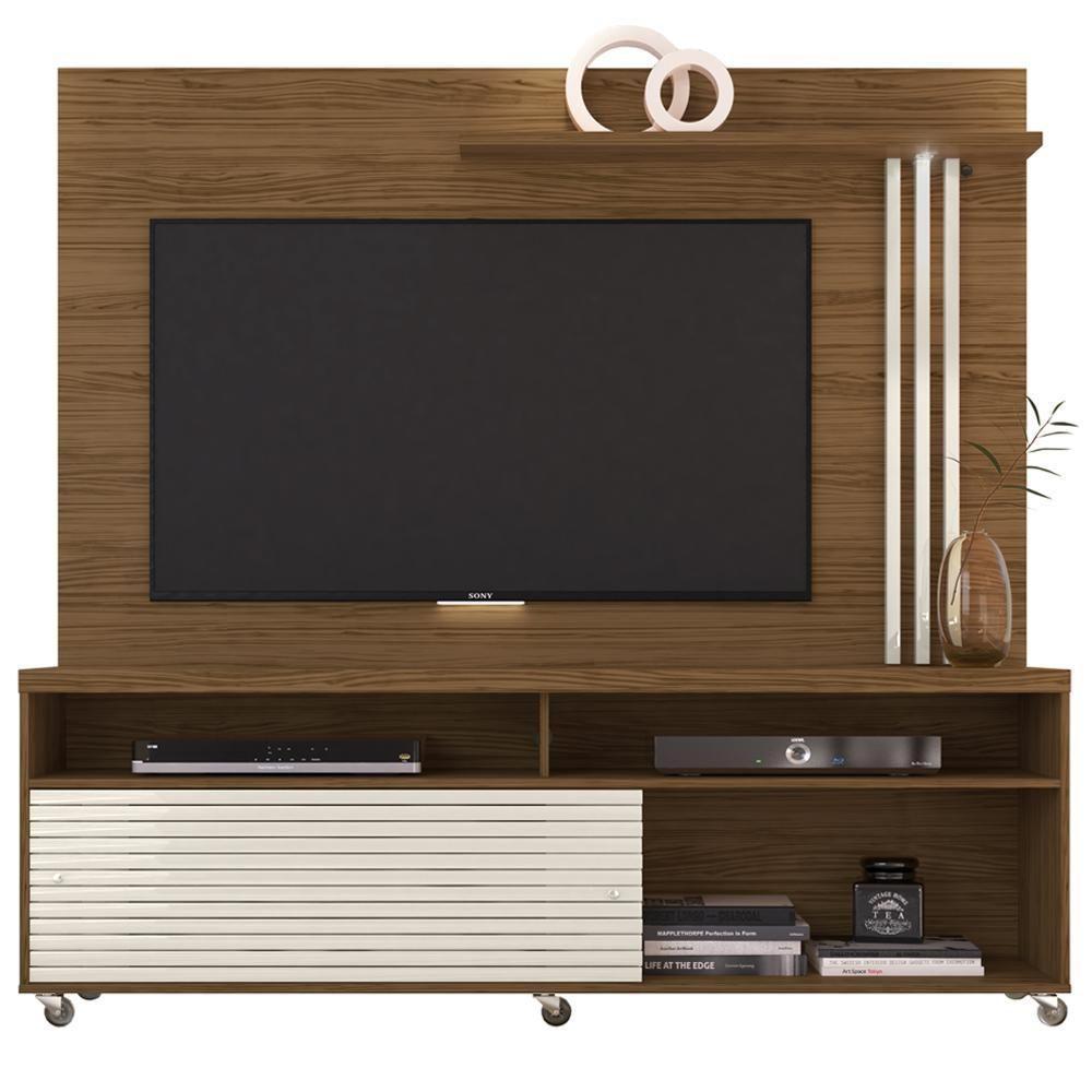 Estante Home Tv 65 Polegadas 2 Portas 182cm Frizz Madetec Naturale Off White - 1