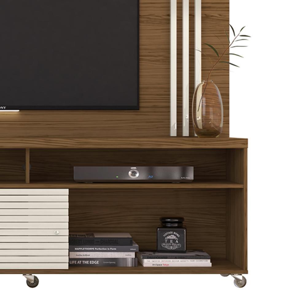 Estante Home Tv 65 Polegadas 2 Portas 182cm Frizz Madetec Naturale Off White - 4