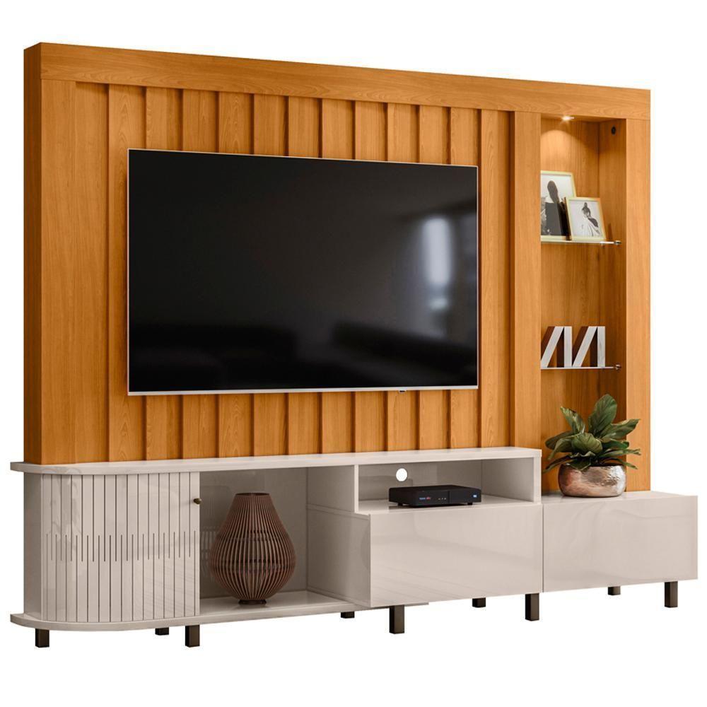 Estante Home Tv 70 Polegadas 243 Cm Le Mans Madetec Cinamomo Off White - 1
