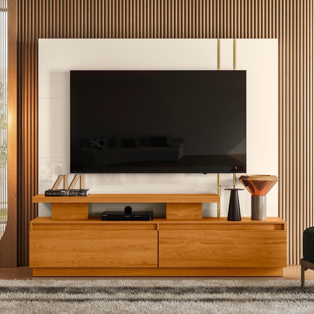 Estante Home Tv 75 Polegadas 183 Cm Apolo Madetec Cinamomo Off White - 6