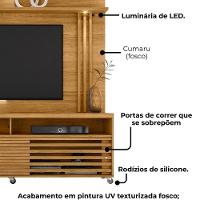 Estante Home Tv 65 Polegadas 2 Portas 182cm Frizz Madetec Cumaru - 5