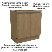 Balcao Tampo Cooktop 2 Portas 80 Cm Maxxi G744 Kappesberg Nogal - 3