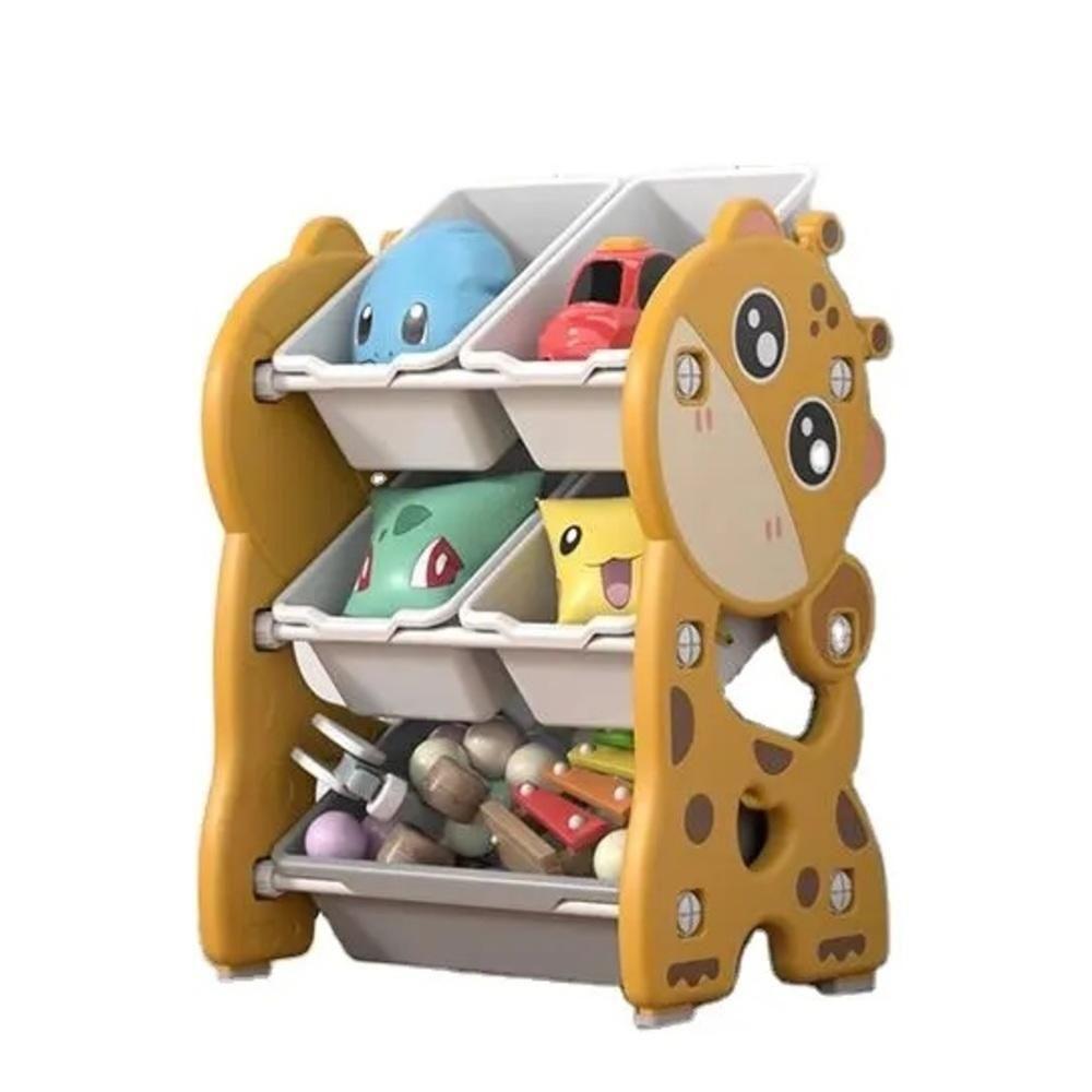 Organizadora Infantil Estante Brinquedos Caixa Bau Armario Quarto Bebe Multiuso Porta Treco Girafa Amarelo - 1