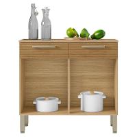 Balcao Com Tampo 2 Portas 2 Gavetas 91 Cm Nala Ktp Freijo Supremo Cp Ripado - 6