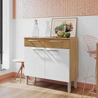 Balcao Com Tampo 2 Portas 2 Gavetas 91 Cm Nala Ktp Freijo Supremo Cp Ripado - 7