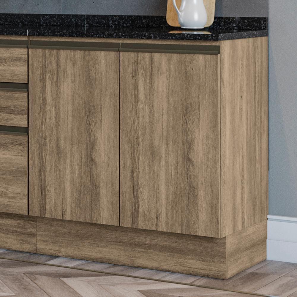 Balcao Tampo 2 Portas 80 Cm Maxxi G744 Kappesberg Nogal Preto - 6