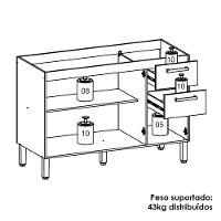 Balcao Para Pia 3 Portas 2 Gavetas 120 Cm Urbane Ktp Freijo