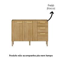 Balcao Para Pia 3 Portas 2 Gavetas 120 Cm Urbane Ktp Freijo - 5