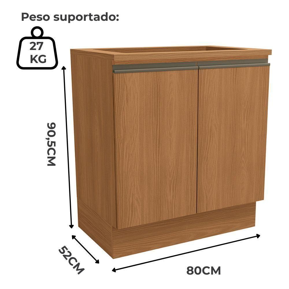 Balcao Tampo Cooktop 2 Portas 80 Cm Maxxi G744 Kappesberg Canela - 4