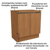 Balcao Tampo Cooktop 2 Portas 80 Cm Maxxi G744 Kappesberg Canela - 3