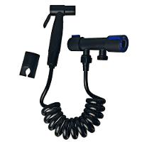 Kit Ducha Higiênica Com Registro Duas Saídas De 1-2mm Inox Super Prática Chuveirinho Preto - 1