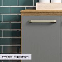 Balcao Com Tampo 3 Portas 1 Gaveta 120 Cm Versalhes Ktp Freijo Gris - 7