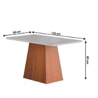 Conjunto Sala De Jantar Mesa 1,36m Trento 4 Cadeiras Santiago Dobuê Madeirado Off White - 3