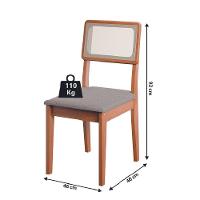 Conjunto Sala De Jantar Mesa 1,36m Trento 4 Cadeiras Santiago Dobuê Madeirado Off White