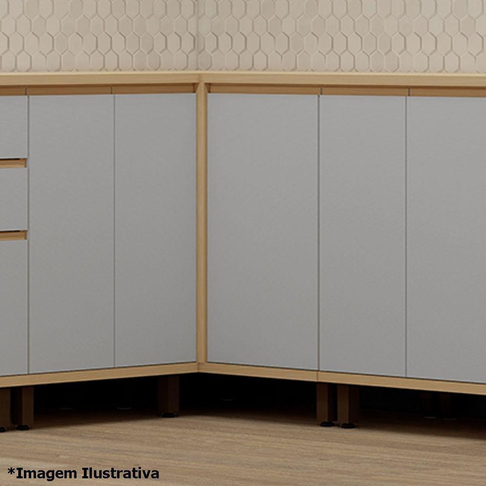 Balcão Canto Reto Para Cozinha 1 Porta Mdp/mdf Aurora Carvalho - 5