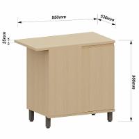 Balcão Canto Reto Para Cozinha 1 Porta Mdp/mdf Aurora Carvalho