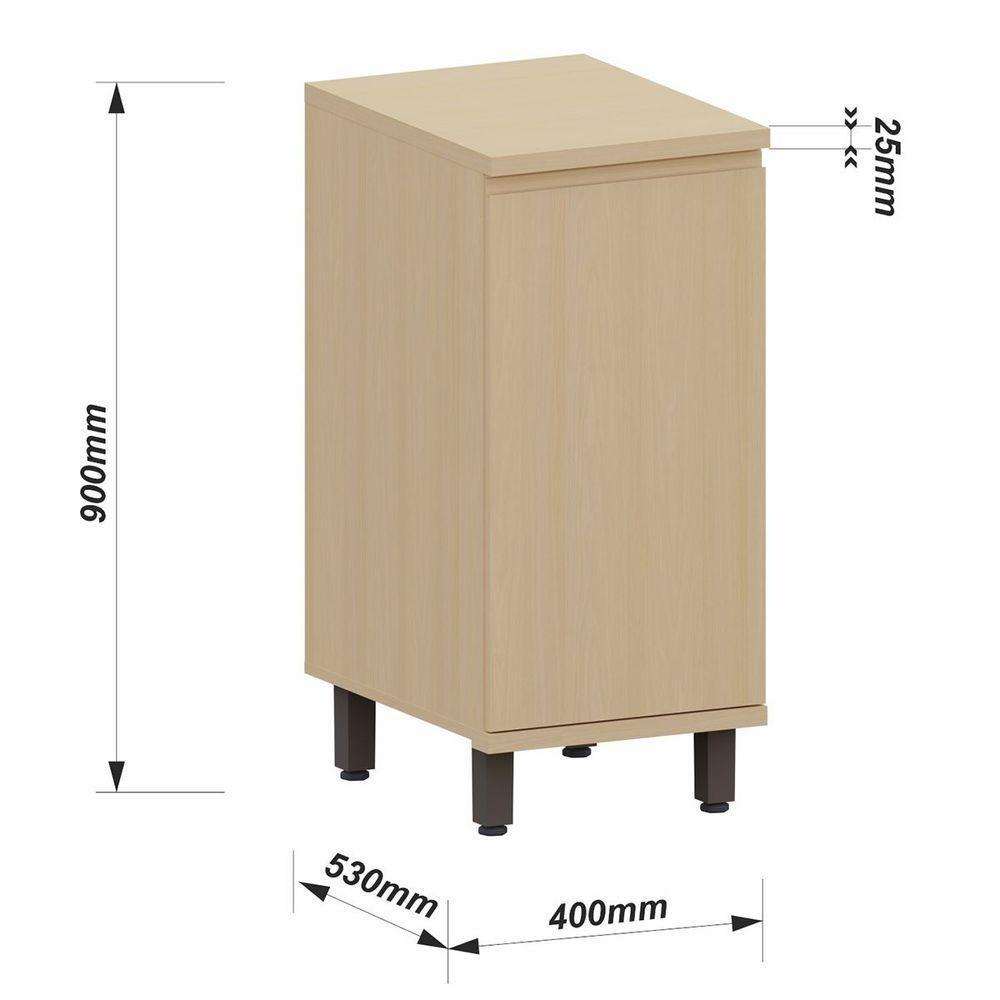 Balcão Para Cozinha 40 Cm 1 Porta Mdf/mdp Aurora Carvalho - 2