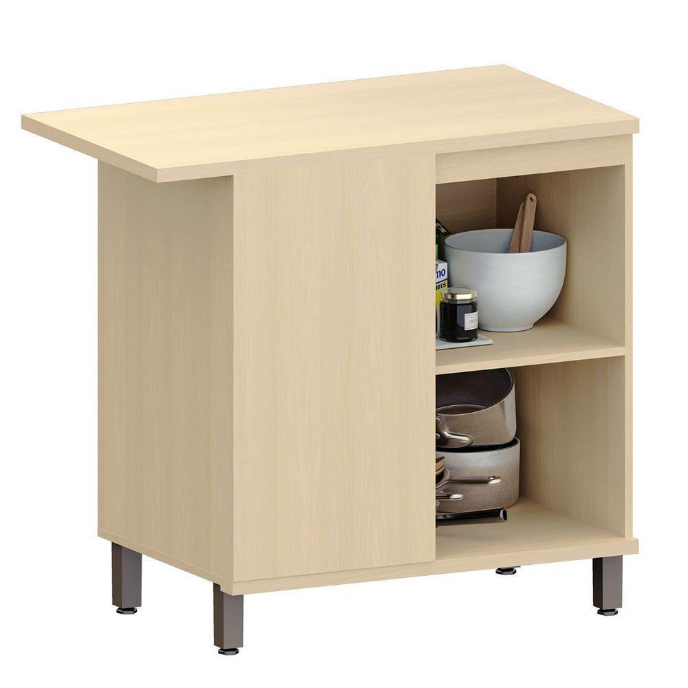 Balcão Canto Reto Para Cozinha 1 Porta Mdp/mdf Aurora Cinza Cristal - 3