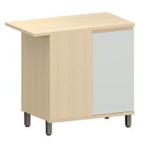 Balcão Canto Reto Para Cozinha 1 Porta Mdp/mdf Aurora Cinza Cristal - 1