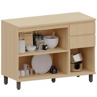 Balcão Para Cozinha 120 Cm 3 Portas 2 Gavetas Aurora Carvalho - 3