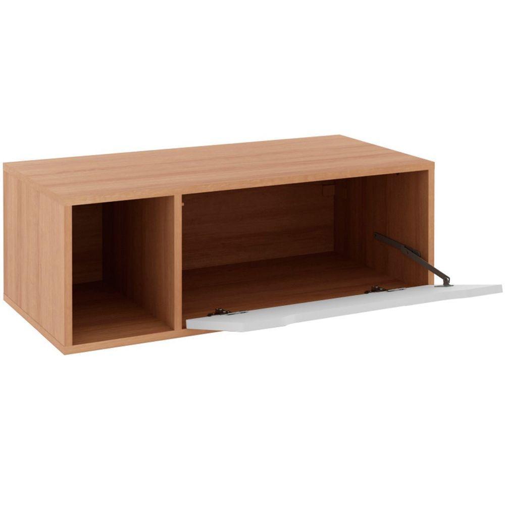 Gabinete De Banheiro 80 Cm Com 1 Porta E Nicho Amêndoa/branco - 4