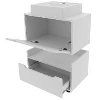 Kit Balcão E Gabinete De Banheiro Com Cuba 1 Porta 1 Gaveta Branco