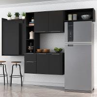 Armário De Cozinha Compacta Com Mesa Dobrável Sofia Multimóveis V2008 Preto Preto - 2