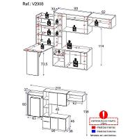 Armário De Cozinha Compacta Com Mesa Dobrável Sofia Multimóveis V2008 Preto Preto - 5
