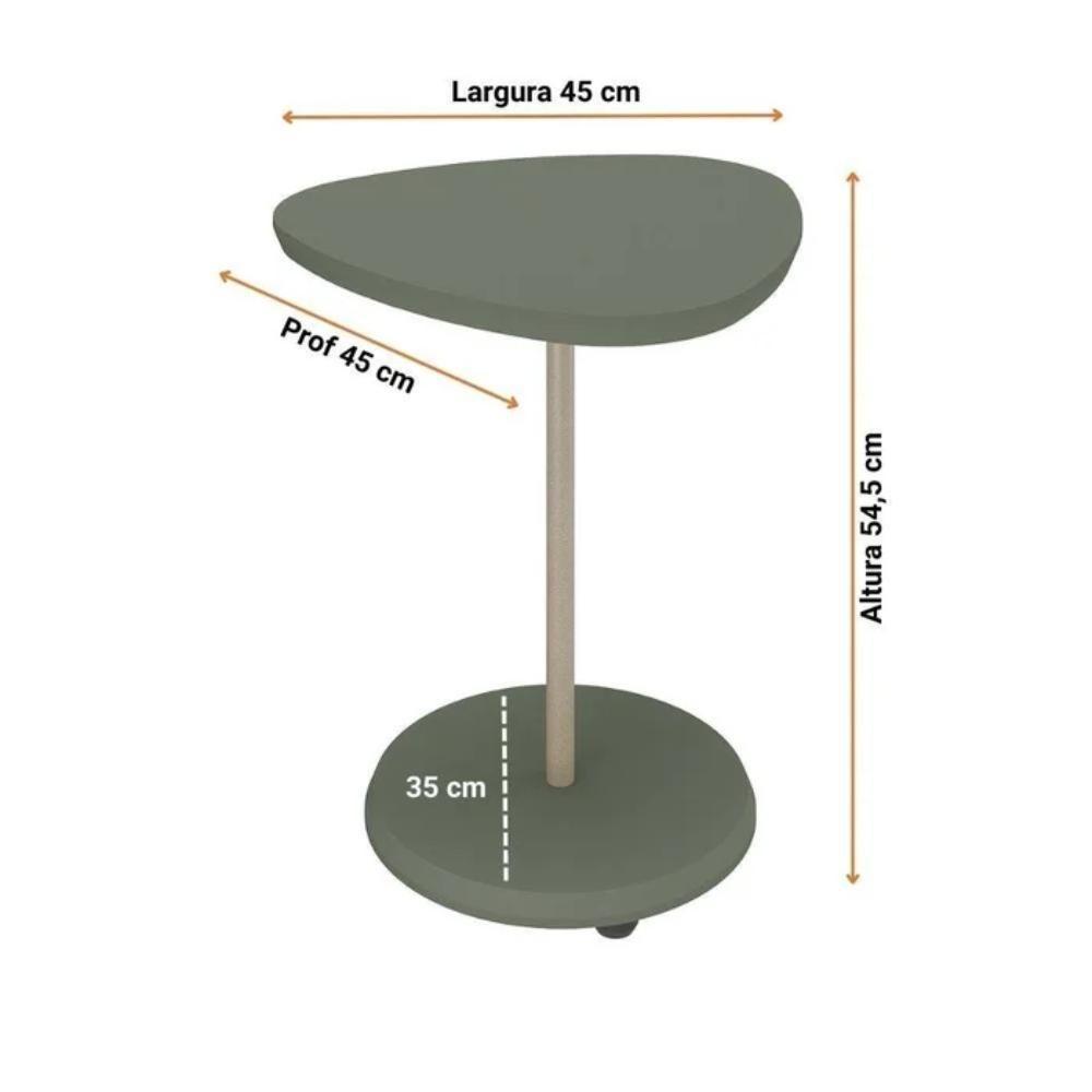 Mesa De Apoio Lateral Bel Verde Menta 45cm - 5